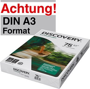 Thumbnail - DISCOVERY Kopierpapier DISCOVERY DIN A3 75 g/qm 500 Blatt