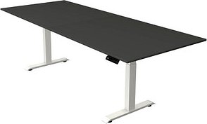 Kerkmann Move 4 elektrisch höhenverstellbarer Schreibtisch anthrazit rechteckig, T-Fuß-Gestell weiß 250,0 x 100,0 cm
