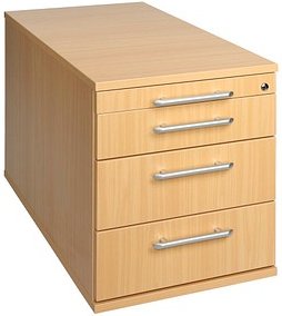 HAMMERBACHER Solid TC30 Rollcontainer buche 4 Auszüge 42,8 x 80,0 x 51,2 cm