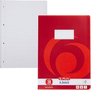 Thumbnail - herlitz Schulheft x.book 4-fach-Lochung Lineatur 38 kariert DIN A4 Innen- und Außenrand, 16 Blatt, 1 St.