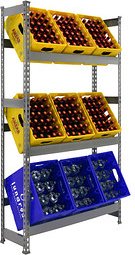 Thumbnail - Simonrack Getränkekistenregal KIT SIMONBOTTLE 3 GRIS 330100024181033 grau 100,0 x 30,0 x 180,0 cm