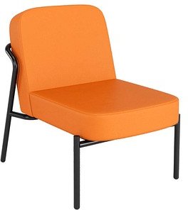 Thumbnail - medso powered by PAPERFLOW Sessel MEDSO S Rund orange schwarz Kunstleder, 1 St.