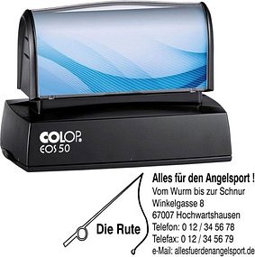 Thumbnail - COLOP Textstempel, individualisierbar EOS 50 selbstfärbend blau, schwarz, rot mit Logo, 1 St.