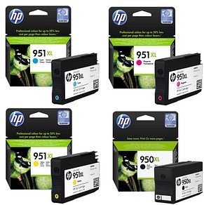 HP 950XL + 951XL (C2P43AE) schwarz, cyan, magenta, gelb Druckerpatronen, 4er-Set