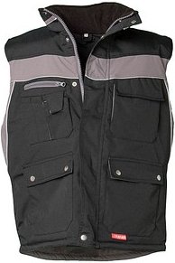 Thumbnail - PLANAM® unisex Winterweste PLALINE schwarz, zink Größe L