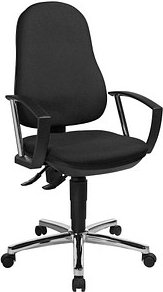 Thumbnail - Topstar Bürostuhl Support® P Deluxe, 8179A G20 Stoff schwarz, Gestell chrom