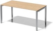 BISLEY Cito höhenverstellbarer Schreibtisch ahorn, silber rechteckig, 4-Fuß-Gestell silber 160,0 x 80,0 cm