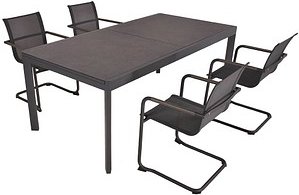 Thumbnail - Garden Pleasure Sitzgruppe NEREA anthrazit Metall, 5 tlg.
