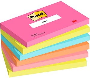 Post-it® Poptimistic Collection Haftnotizen farbsortiert, 6 Blöcke
