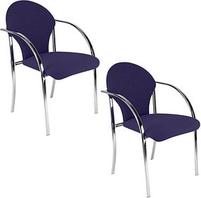 2 Nowy Styl Besucherstühle VISA CHROM blau Kunststoff