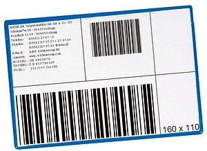 EICHNER Etikettentaschen blau 16,0 x 11,0 cm, 10 St.