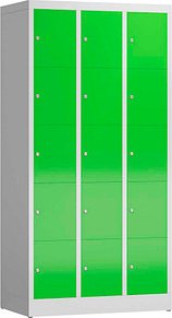 ClassiX Schließfachschrank gelbgrün, lichtgrau X-520535, 15 Schließfächer 87,0 x 50,0 x 180,0 cm