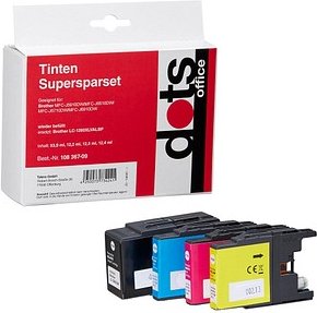 dots schwarz, cyan, magenta, gelb Druckerpatronen kompatibel zu brother LC-1280XLVALBP, 4er-Set