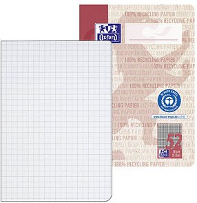 OXFORD Schulhefte Recycling Lineatur 52 kariert DIN A6 ohne Rand, 32 Blatt, 1 St.