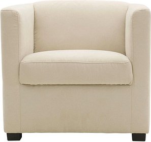 DOMO Collection Sessel BOB beige schwarz Stoff, 1 St.