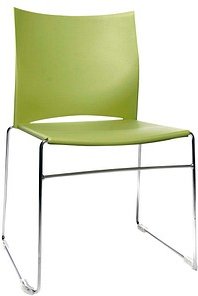 4 Topstar Besucherstühle W-Chair CH490-5 grün Kunststoff