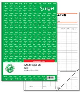 SIGEL Aufmaßbuch Formularbuch SD069, 1 St.