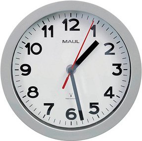 Thumbnail - MAUL Funkwanduhr MAULstep weiß silber Kunststoff, Ø 20,0 cm