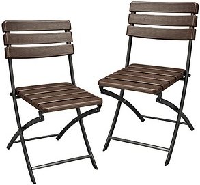 Thumbnail - Garden Pleasure Gartenstühle TABORA braun, Metall, 2 St.