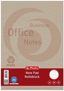 herlitz Notizblock Recycling DIN A4 kariert, 1 St.