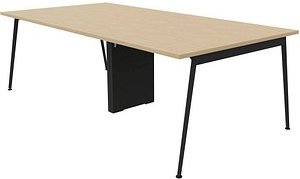 Thumbnail - Quadrifoglio Konferenztisch X3 eiche rechteckig, 4-Fuß-Gestell grau, 240,0 x 120,0 x 75,0 cm