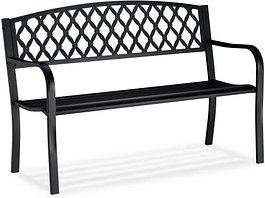 Thumbnail - relaxdays Gartenbank 10026115_0 schwarz Metall 127,5 cm