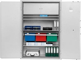ISS Sicherheitsschrank Karlsruhe VII Sicherheitsstufe 1 nach EN 1143-1 mit Feuerschutz lichtgrau 95,5 x 52,7 x 117,5 cm