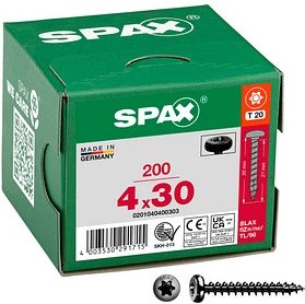SPAX® Universalschrauben T20 Halbrundkopf BLAX 0201040400303 4 mm x 30 mm, 200 St.