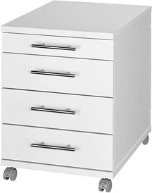 Thumbnail - MÖBELPARTNER Rollcontainer weiß 4 Auszüge 42,0 x 50,0 x 56,9 cm