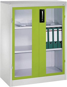 CP Metallschrank 8521-055 S10171 Acrylglas, clowngrün, lichtgrau 93,0 x 50,0 x 120,0 cm, aufgebaut, 1 St.