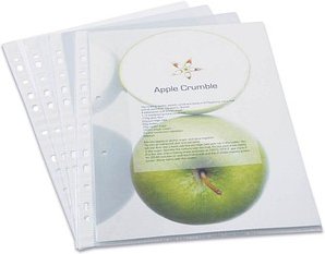 100 RAPESCO® Prospekthüllen DIN A4 transparent genarbt 0,06 mm