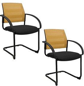 2 Topstar Besucherstühle AIRWORK MEETING 20 BB400BMT0CX9 ocker, schwarz Stoff