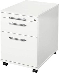 HAMMERBACHER Prokura Rollcontainer weiß 3 Auszüge 42,8 x 56,0 x 59,0 cm