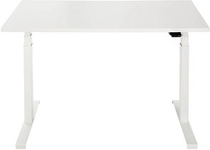 ith möbel EasyT elektrisch höhenverstellbarer Schreibtisch titanweiß rechteckig, T-Fuß-Gestell weiß 120,0 x 80,0 cm