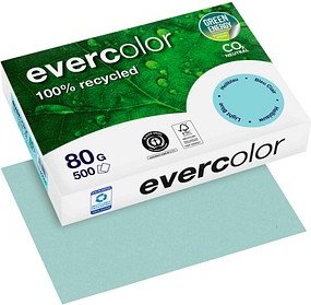 Clairefontaine Recyclingpapier Evercolor hellblau DIN A4 80 g/qm 500 Blatt