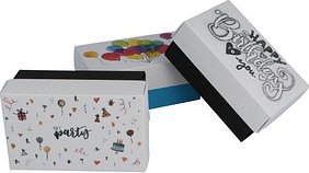 3 BUNTBOX Geburtstag M Geschenkboxen-Set weiß