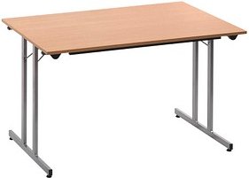 SODEMATUB Mehrzwecktisch buche rechteckig, Vierkantrohr silber, 160,0 x 80,0 x 74,0 cm