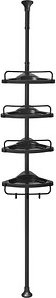 SONGMICS Teleskop-Duschregal schwarz 25,0 x 35,0 x 85,0 - 300,5 cm