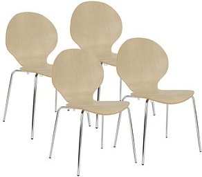 Nowy Styl Schalenstühle Cafe VI ahorn Holz, 4 St.