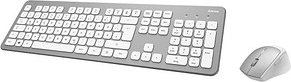 hama KMW-700 Tastatur-Maus-Set kabellos silber, weiß