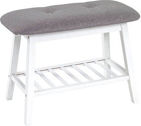 HAKU Möbel Schuhbank 18339 weiß, grau Stoff 60,0 cm
