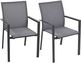 Thumbnail - Garden Pleasure Gartenstühle mit Armlehnen RANA grau, 2 St.