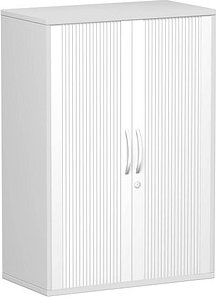 geramöbel Flex Rollladenschrank lichtgrau, silber 2 Fachböden 80,0 x 42,5 x 118,2 cm