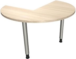 fm Konferenztisch fastline akazie rund, Rundrohr silber, 120,0 x 120,0 x 62,0 - 85,0 cm