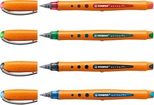 STABILO worker®+ Tintenroller orange 0,3 mm, Schreibfarbe: farbsortiert, 4 St.