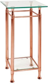 HAKU Möbel Beistelltisch rechteckig Glas kupfer 35,0 x 35,0 x 72,0 cm, 1 St.