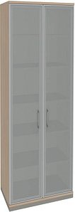 fm Aktenschrank Oldenburg, 4260429767632 akazie, Acrylglas satiniert 5 Fachböden 80,0 x 44,2 x 222,1 cm