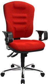 Thumbnail - Topstar Bürostuhl Softec Synchro Deluxe, SOFTEC BC1 Stoff rot, Gestell chrom