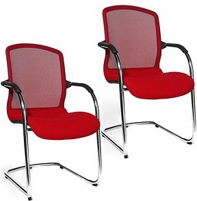 Topstar Besucherstühle Open Chair 100 OC590 T31 rot Stoff, 2 St.