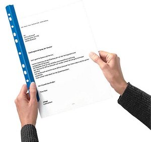 25 Expro Klemmschienen mit Abheftleiste blau DIN A4 30 Blatt